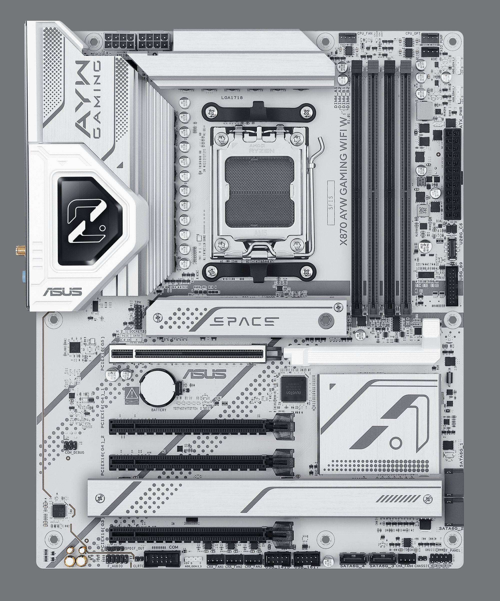 華碩x870 AYW GAMING WIFI W主板震撼上市 太空白設(shè)計(jì)，2099元打造極速新體驗(yàn)